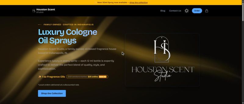Houston Scent Studio website homepage