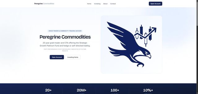 Peregrine Commodities website homepage
